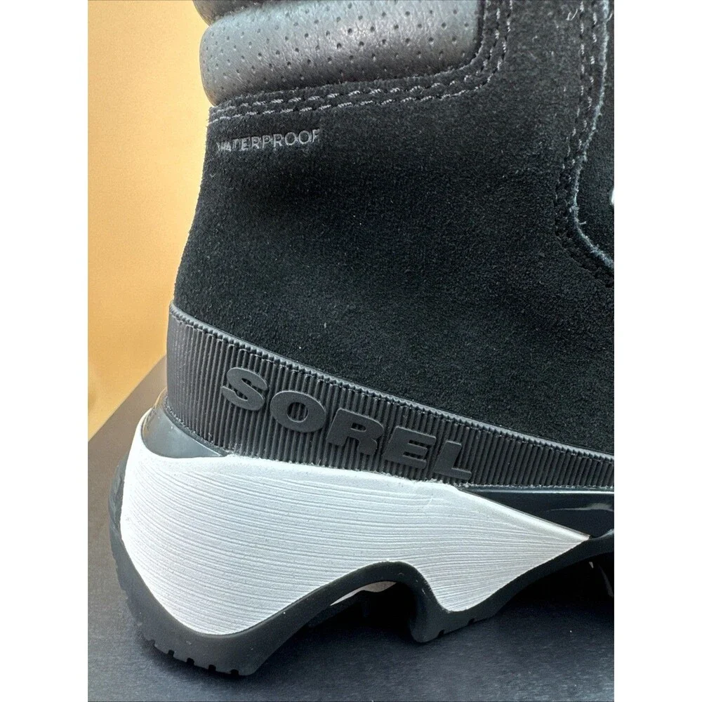 SOREL WOMEN'S KINETIC IMPACT CONQUEST PLUS WATERPROOF BOOT SUEDE BLACK SIZE 6